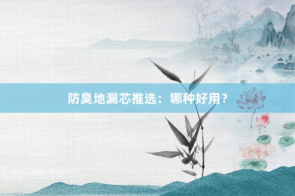 防臭地漏芯推选：哪种好用？